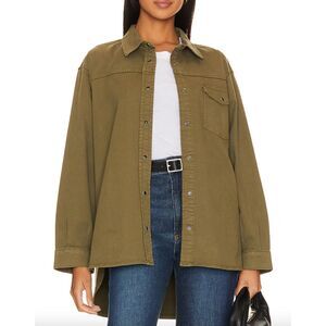 ANINE BING Simon Buttoned Shirt Army Green‎ NWT Medium